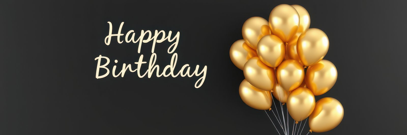 Celebrate a special birthday with a collection of golden balloons and festive wishes in a joyful atmosphere